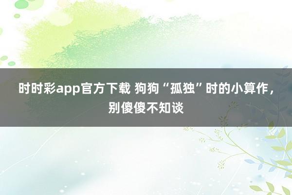 时时彩app官方下载 狗狗“孤独”时的小算作，别傻傻不知谈