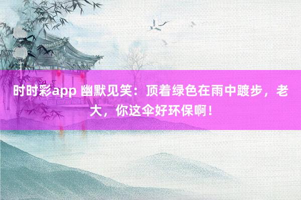 时时彩app 幽默见笑：顶着绿色在雨中踱步，老大，你这伞好环保啊！