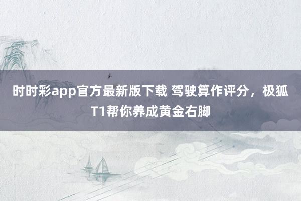 时时彩app官方最新版下载 驾驶算作评分，极狐T1帮你养成黄金右脚