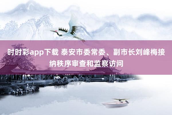 时时彩app下载 泰安市委常委、副市长刘峰梅接纳秩序审查和监察访问
